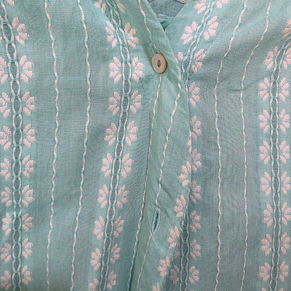 Lauren Conrad Teal Puff Sleeve Blouse – Women’s XL Button Front - Picture 2 of 7